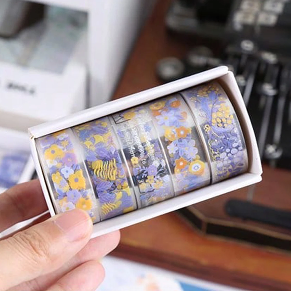 Zestaw 5 taśm washi ze zwierzęcymi wzorami kota Mieszany kolor
