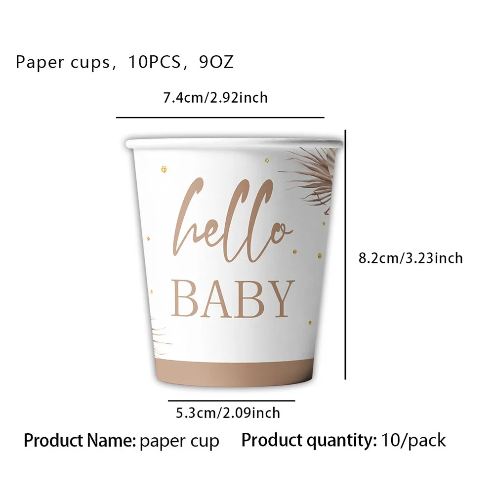 Zestaw dekoracji na baby shower z misiem - baner i girlanda Kubki