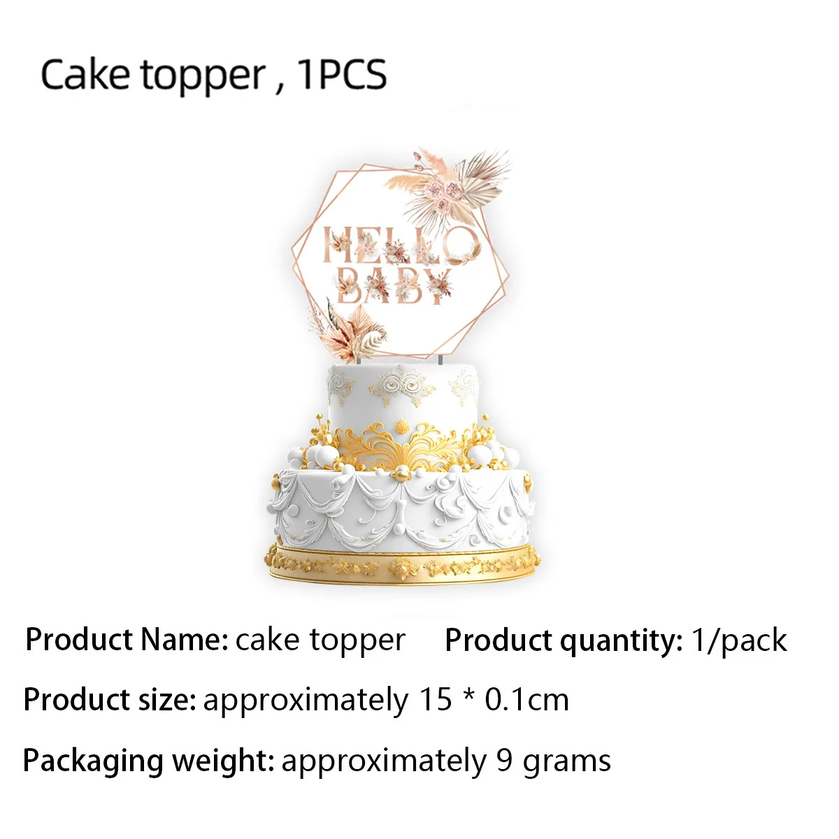 Zestaw dekoracji na baby shower z misiem - baner i girlanda Ozdoby na tort