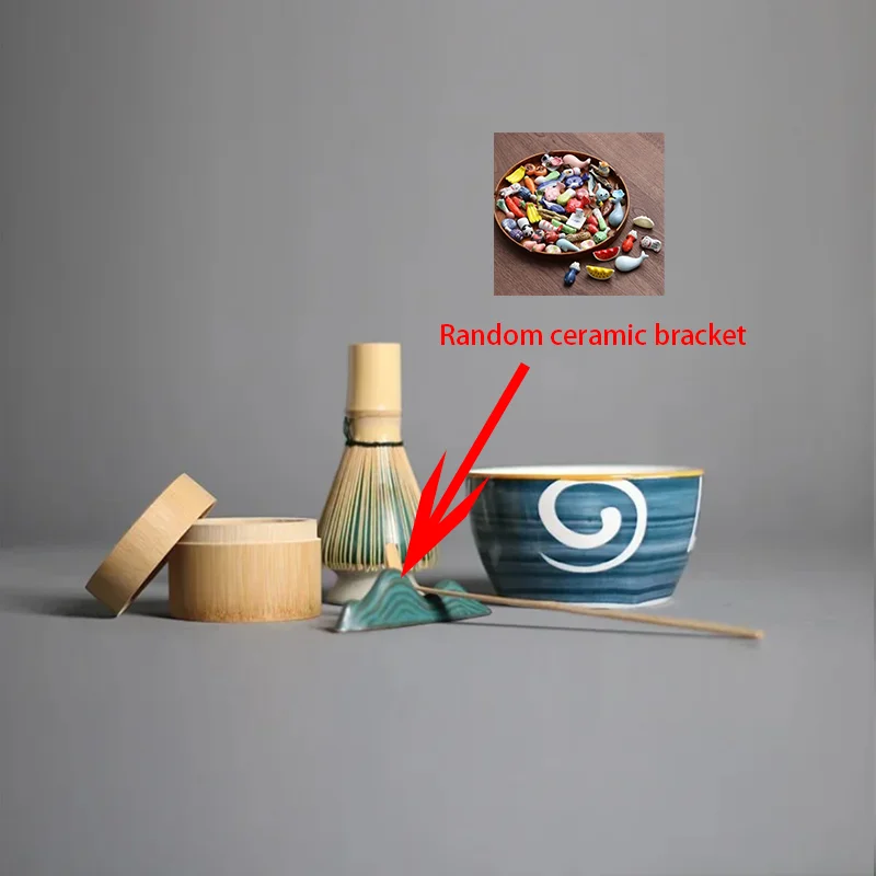 Zestaw do matcha bambusowy trzepaczka miseczka i łyżeczka Ciemny szary