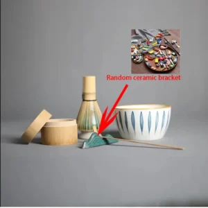 Zestaw do matcha bambusowy trzepaczka miseczka i łyżeczka Jasnoszary