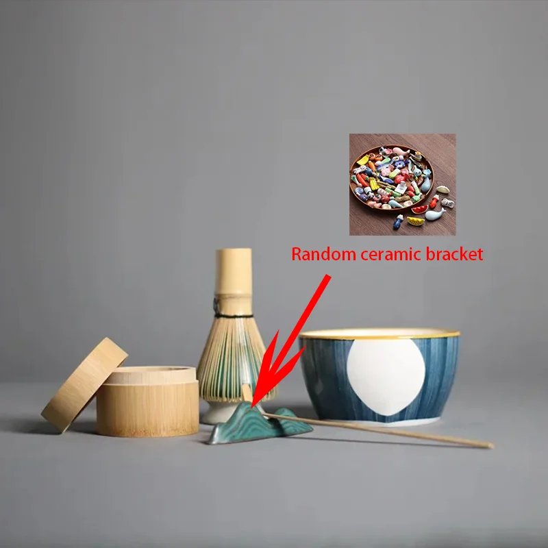 Zestaw do matcha bambusowy trzepaczka miseczka i łyżeczka śliwka