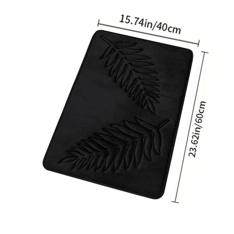 3-częściowy zestaw dywaników łazienkowych Memory Foam z motywem liści Burgundia