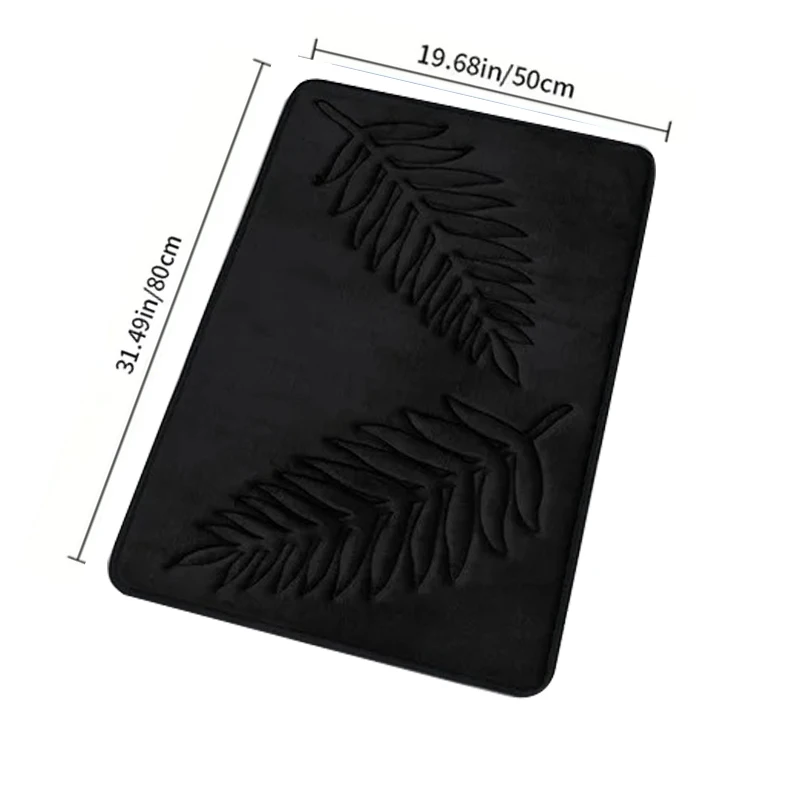 3-częściowy zestaw dywaników łazienkowych Memory Foam z motywem liści Czekolada