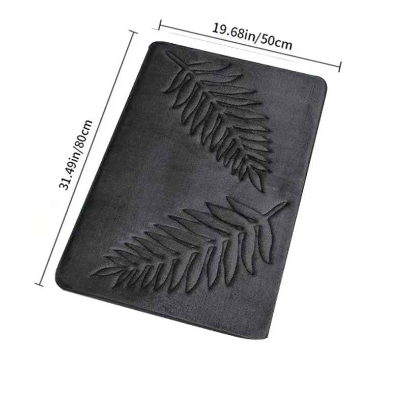 3-częściowy zestaw dywaników łazienkowych Memory Foam z motywem liści Fioletowy