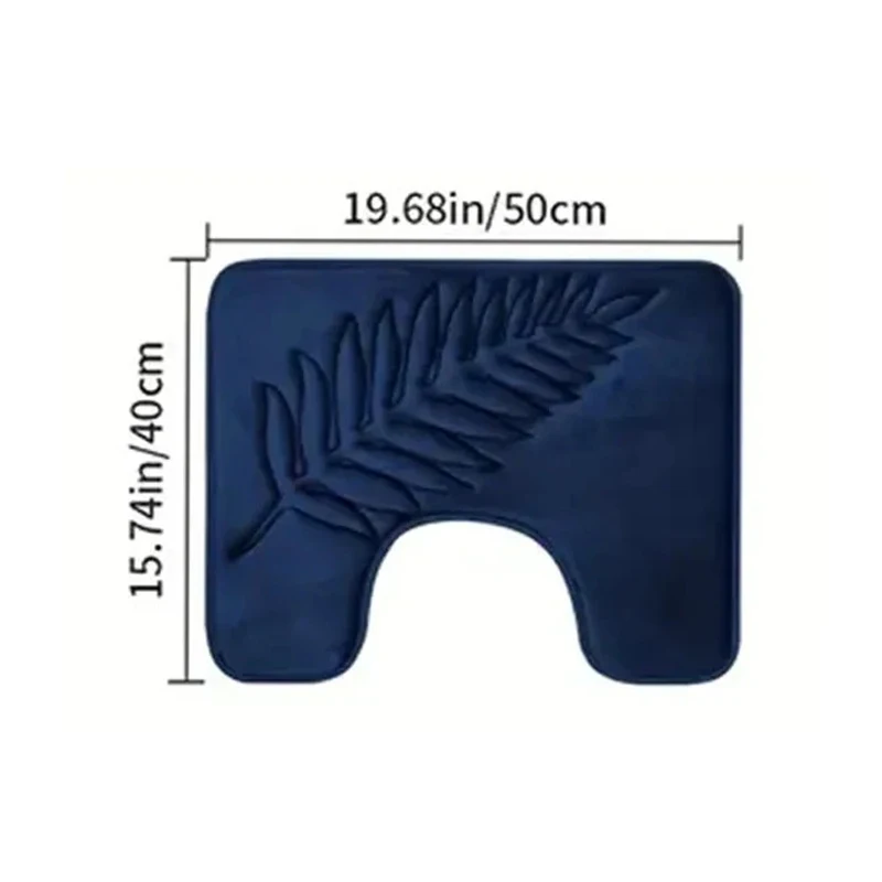 3-częściowy zestaw dywaników łazienkowych Memory Foam z motywem liści śliwka