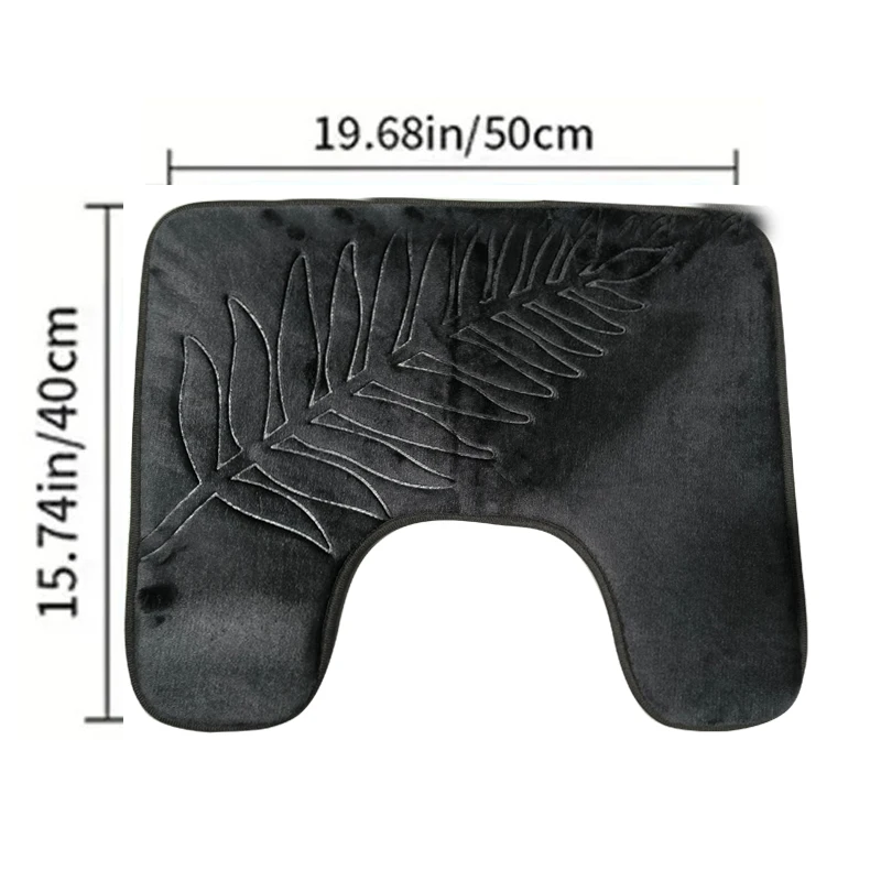 3-częściowy zestaw dywaników łazienkowych Memory Foam z motywem liści Zielony
