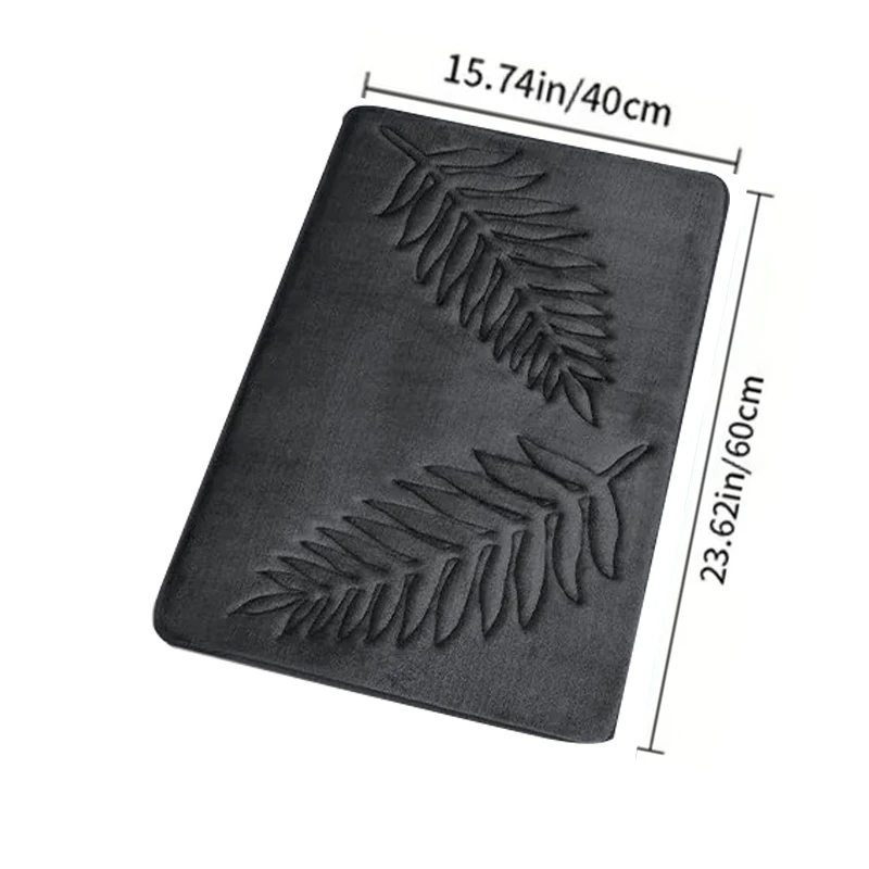 3-częściowy zestaw dywaników łazienkowych Memory Foam z motywem liści żółty