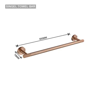 Zestaw akcesoriów łazienkowych w kolorze różowego złota Single towel bar a