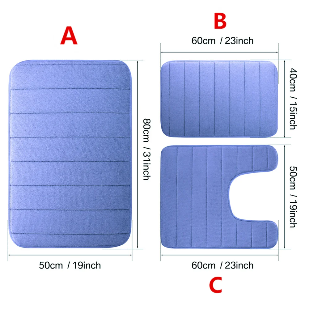 Zestaw mat łazienkowych memory foam, antypoślizgowe Fioletowy