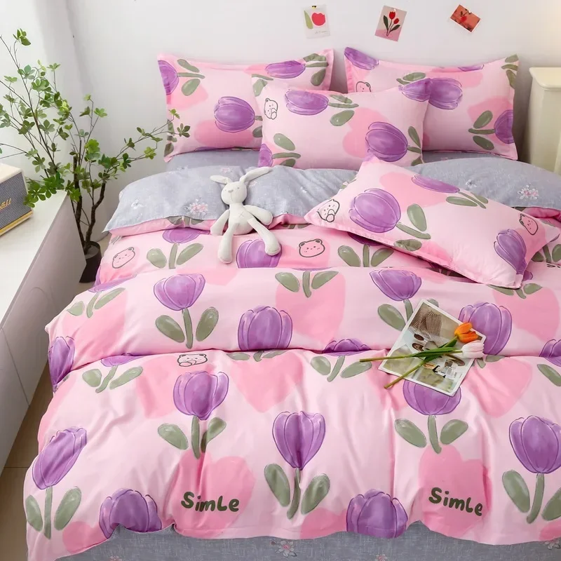 Zestaw pościeli z uroczymi motywami kreskówkowymi king size Fioletowy/фиолетовый
