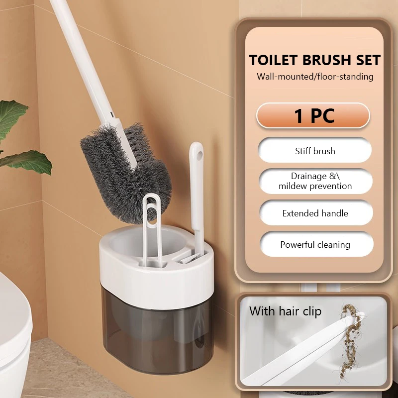 Zestaw szczotek do WC 3 w 1 montowany na ścianie 1 set