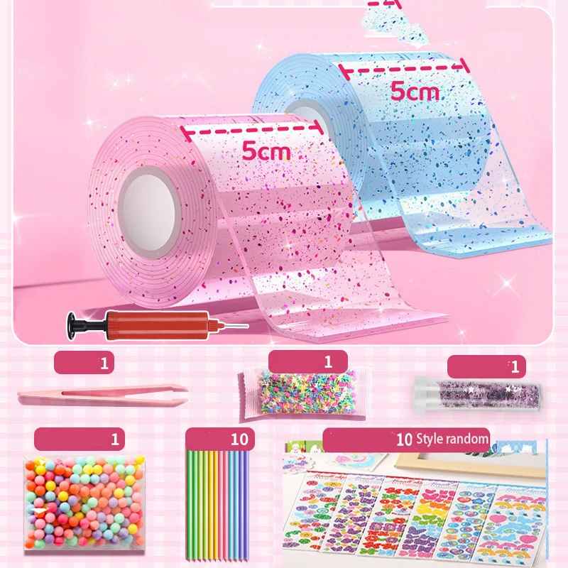 Zestaw taśmy nano DIY do baniek, kreatywna zabawka antystresowa Prześwietlany