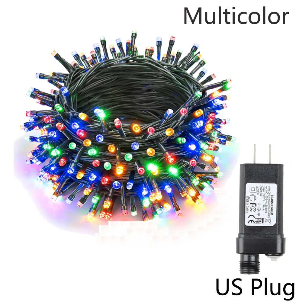 Zewnętrzne lampki LED sznurowe 10-100 m Multicolor us plug