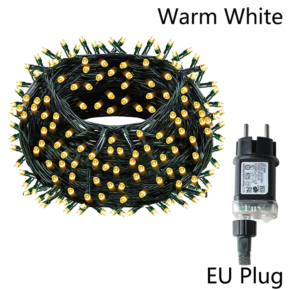 Zewnętrzne lampki LED sznurowe 10-100 m Warm eu plug