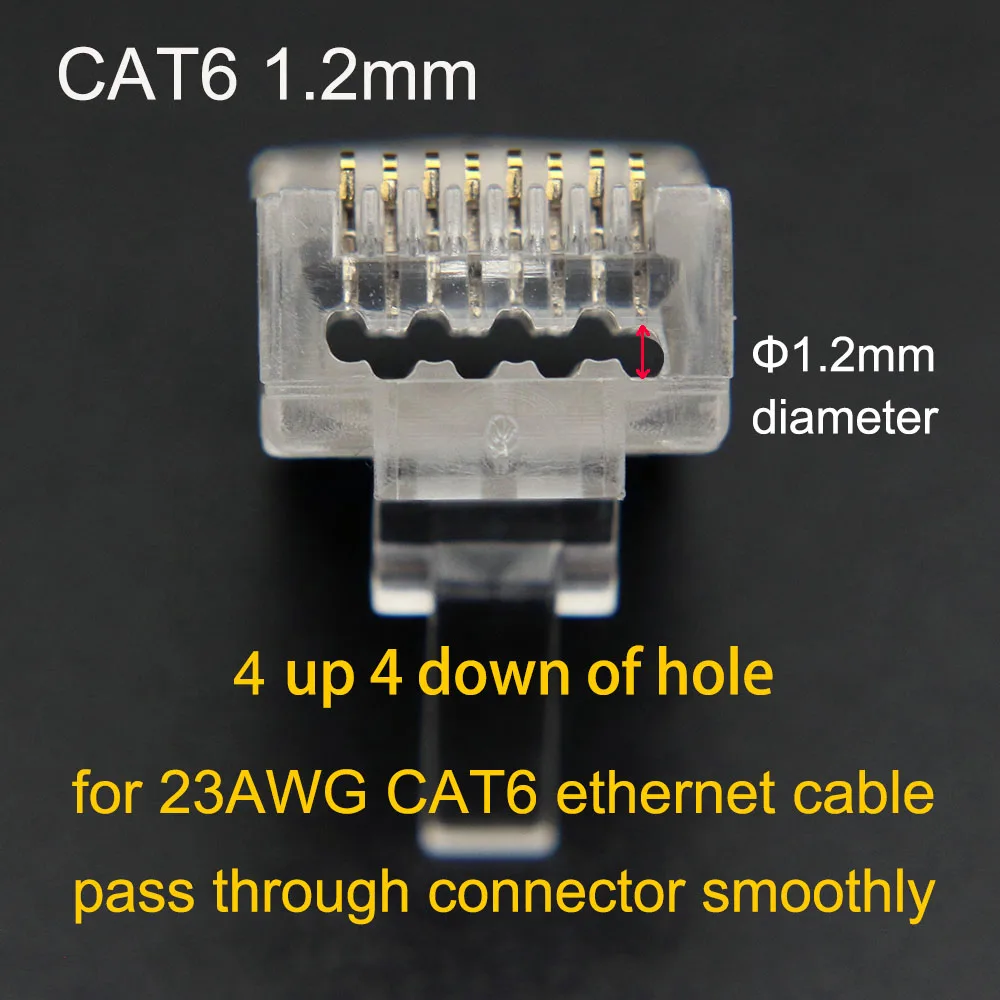 Złącze RJ45 Cat6 ekranowane metalowe, wtyczka sieciowa SFTP Złoto