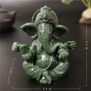 Złota figurka Ganesha ze sztucznego kamienia — ozdoba ogrodu i domu Wielokolorowy