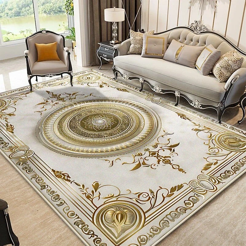 Złoty dywan flanelowy w stylu europejskim do salonu Fioletowy/фиолетовый