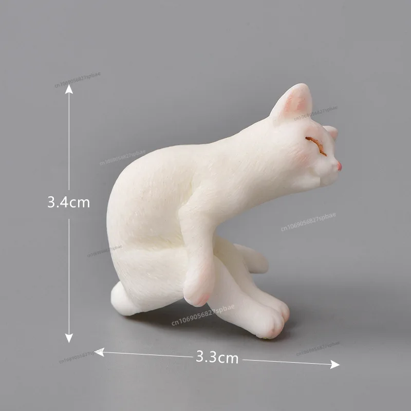 Żywiczna figurka kota – miniaturowa ozdoba do bajkowego ogrodu Brązowy